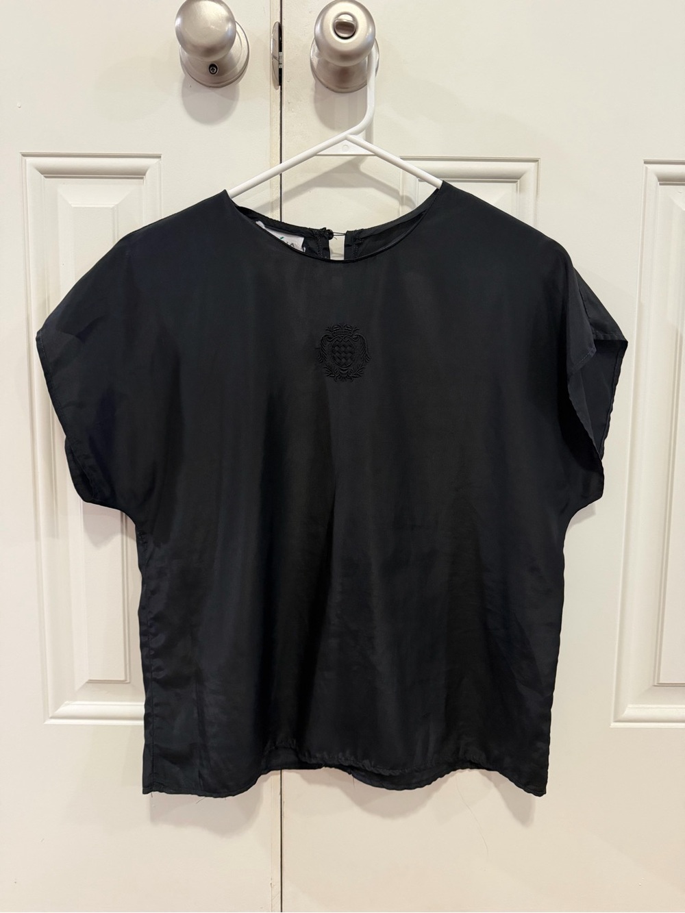 Vintage Cristina Black Short Sleeve Blouse